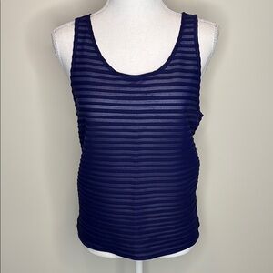 Express Navy Sleeveless Top With Cut Out. Large